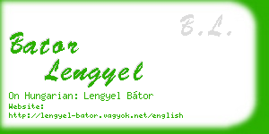 bator lengyel business card